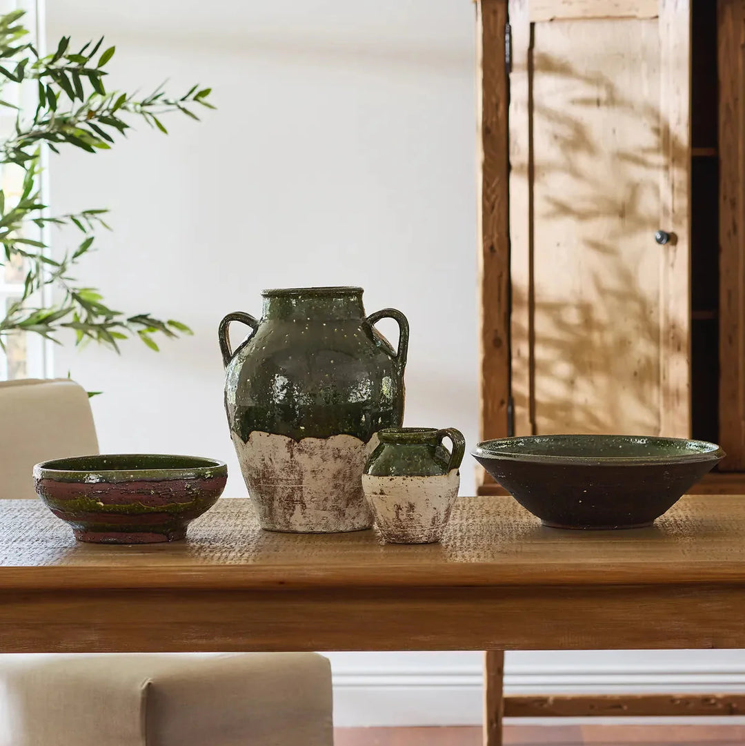 Romanesque Small Terracotta Glazed Bowl | W28cm