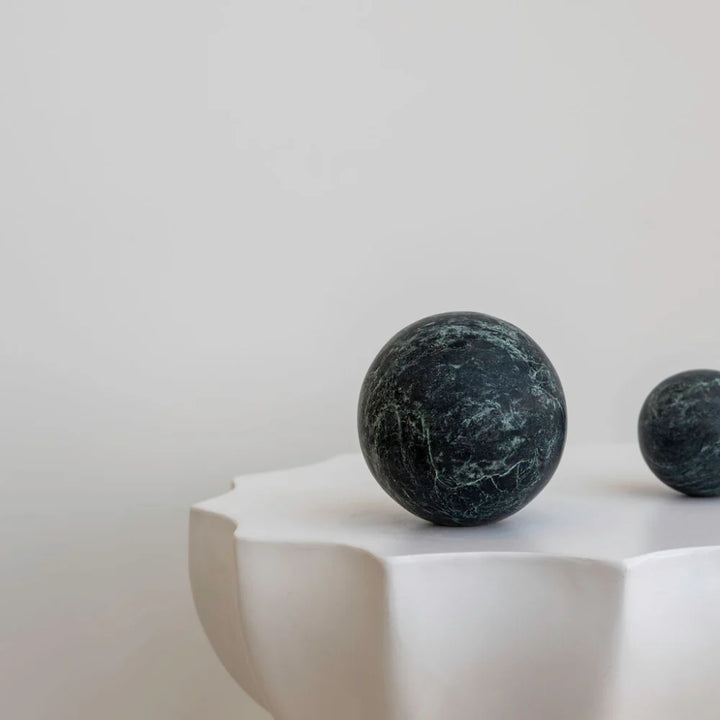 Sphere Marble Table Sculpture | Large | Verdi Green