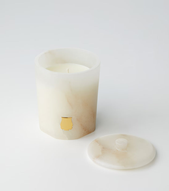 Trudon Alabaster Candle with Lid 270g | Atria | Iris and Amber