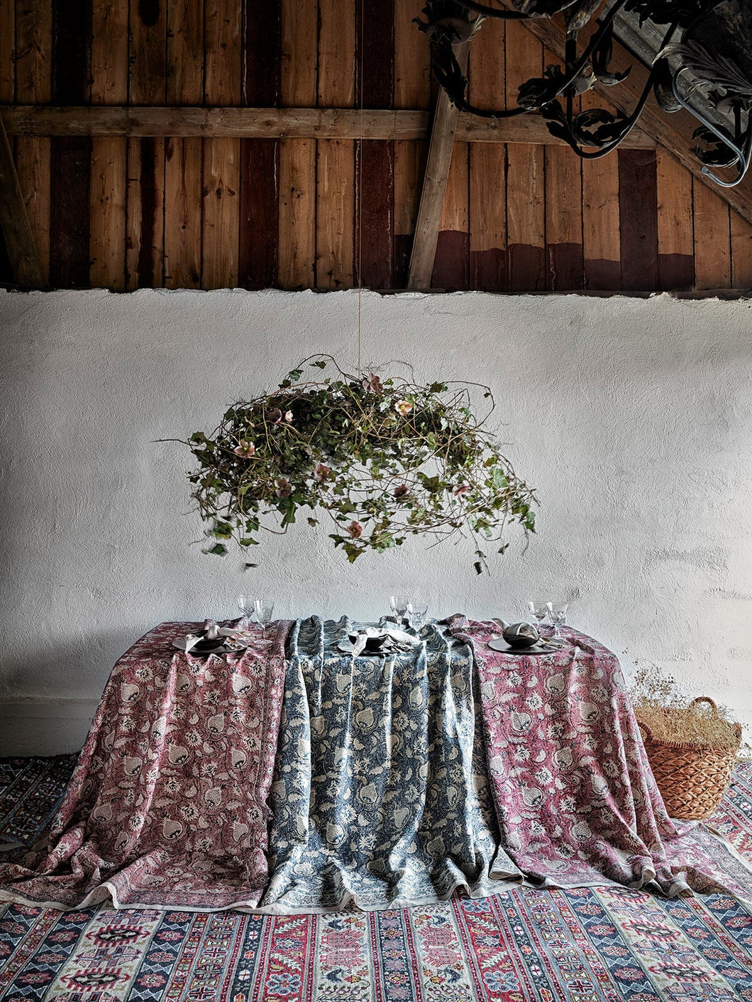 Pomegranate Linen Tablecloth | Burgundy