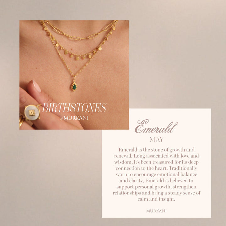 May Emerald Birthstone Necklace | Sterling Silver