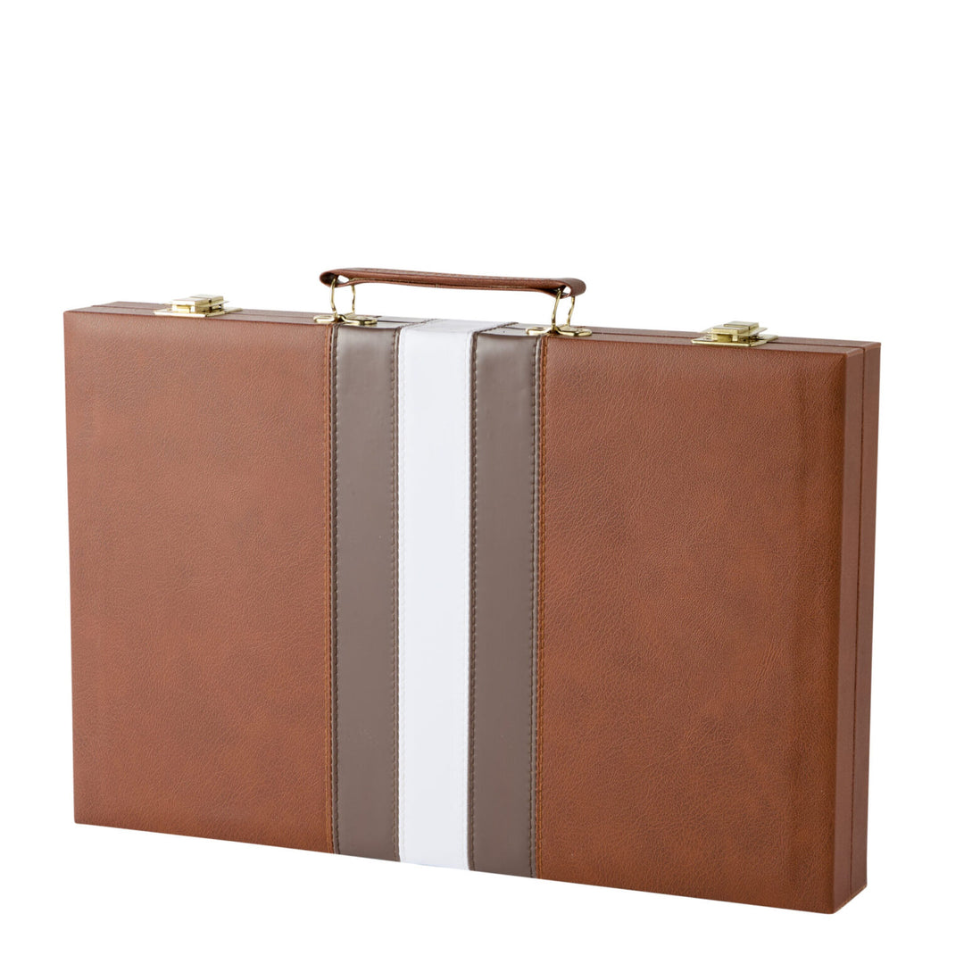 Backgammon | Mocha Faux Leather