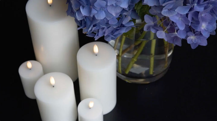 Nordic White Smooth Flameless Mini Pillar Candle | Remote Controllable | 5x7.6cm