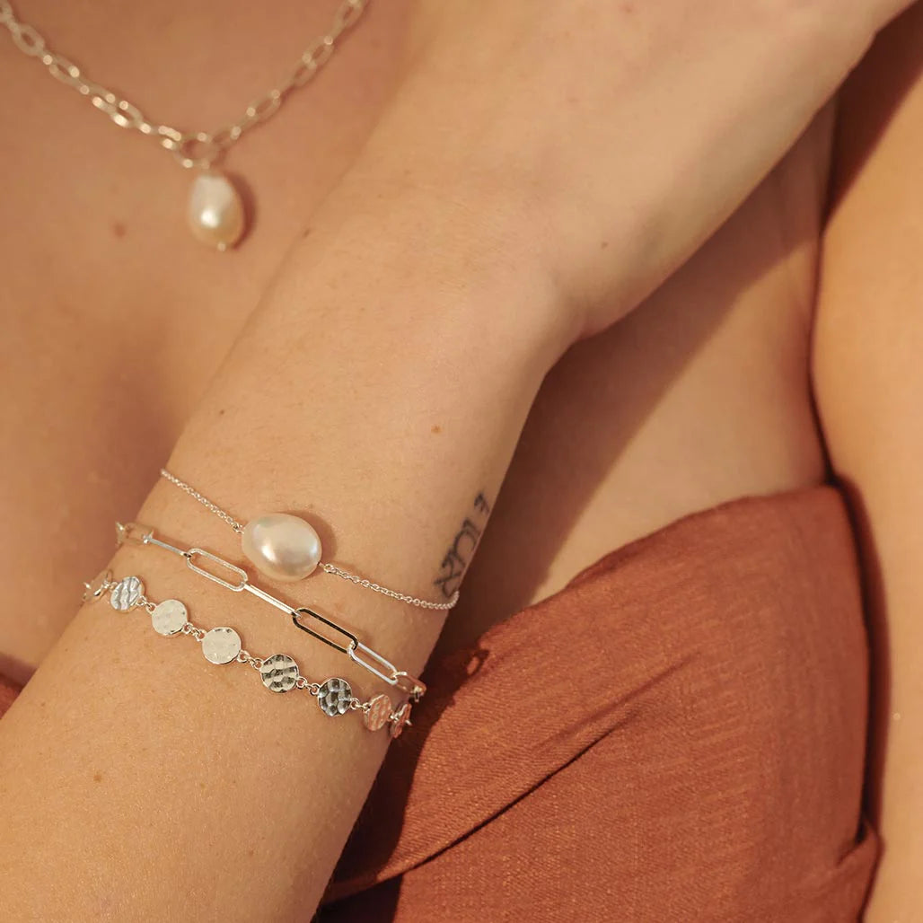 Aphrodite Goddess Pearl Bracelet | Sterling Silver