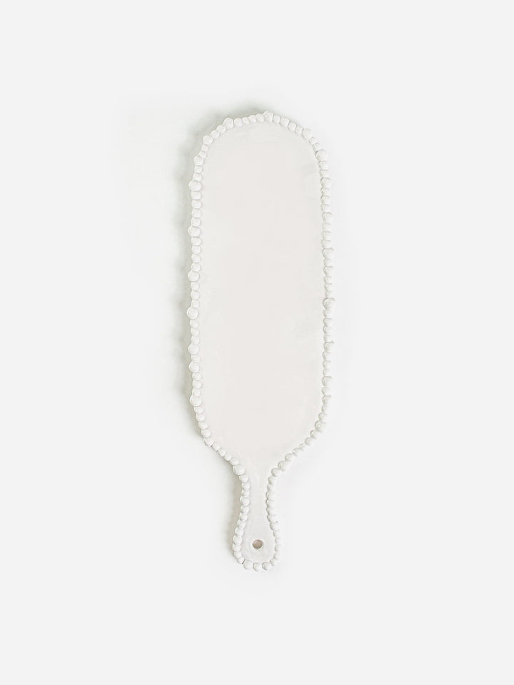 Pearl Platter with Handle 42cm | Melamine | White