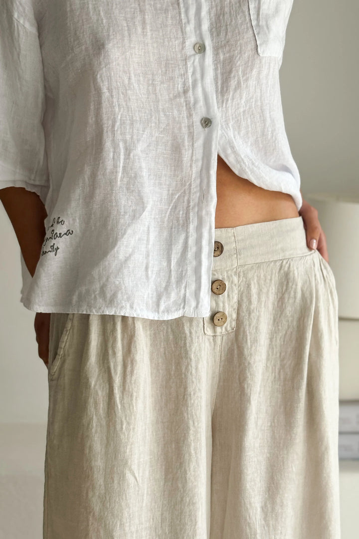 Bypias | Romano Linen Pants | Sand