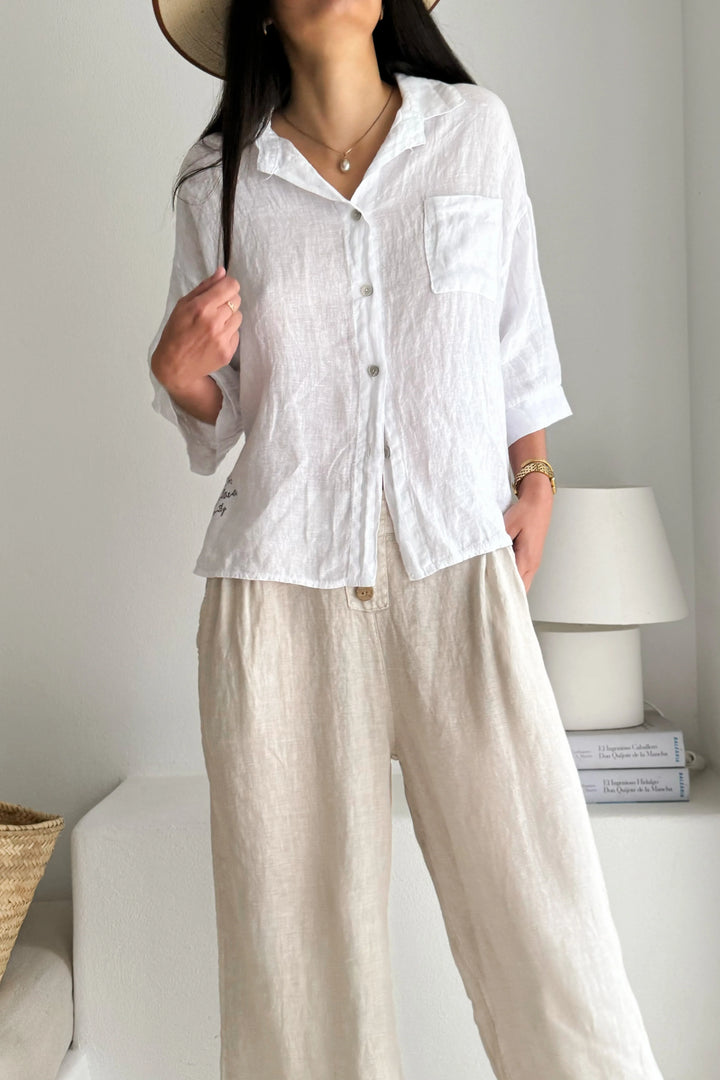 Bypias | Romano Linen Pants | Sand