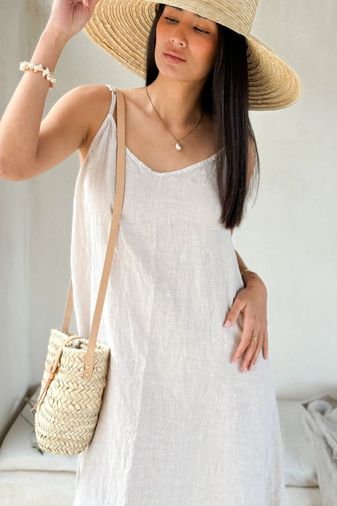 Bypias | Jamie Linen Dress Solid | Sand