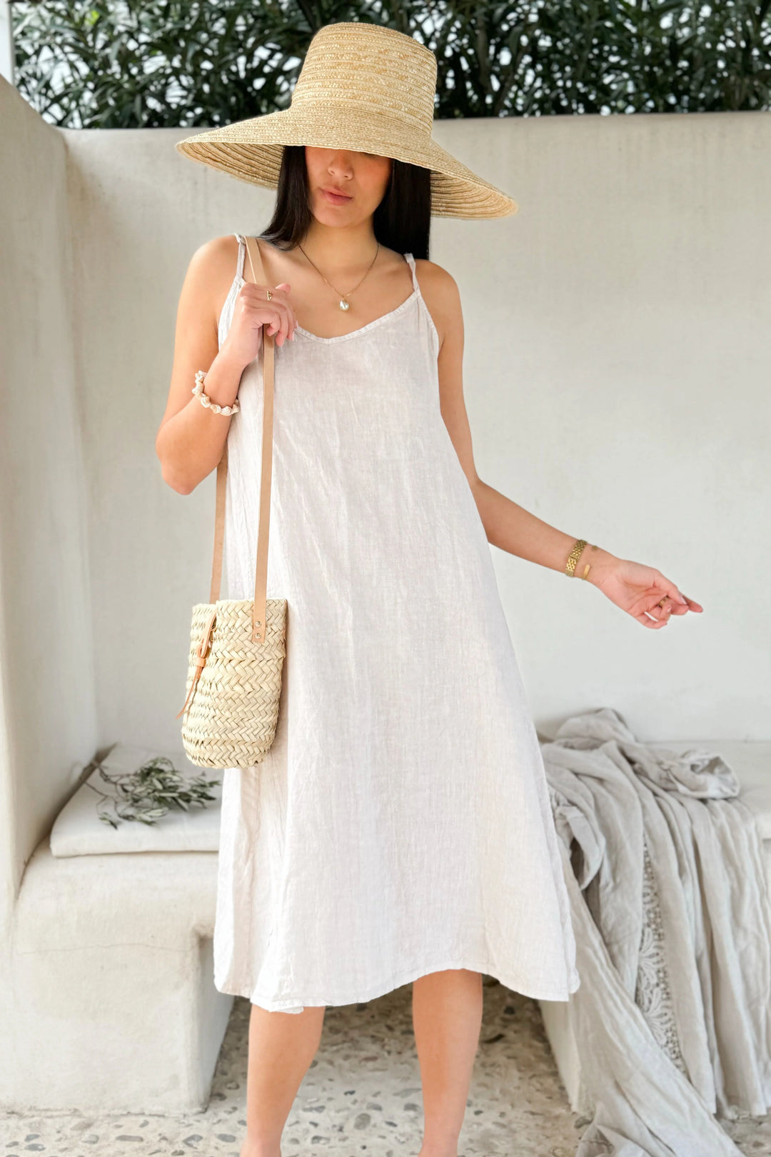 Bypias | Jamie Linen Dress Solid | Sand