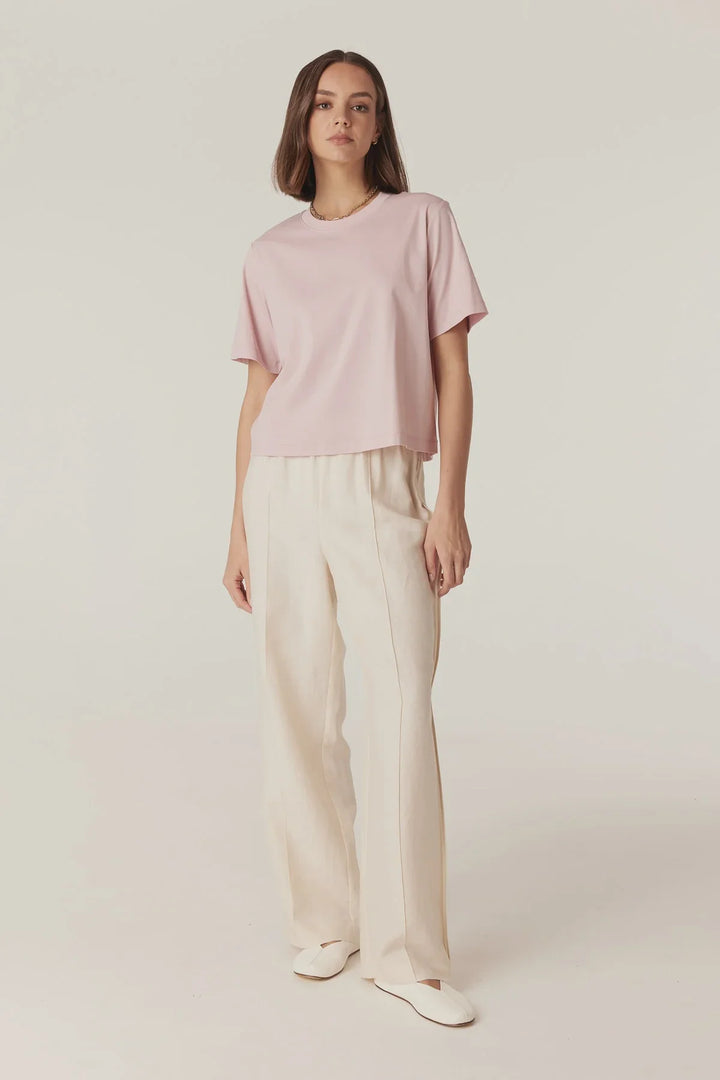 Cable | Pima Boxy Tee | Pale Pink