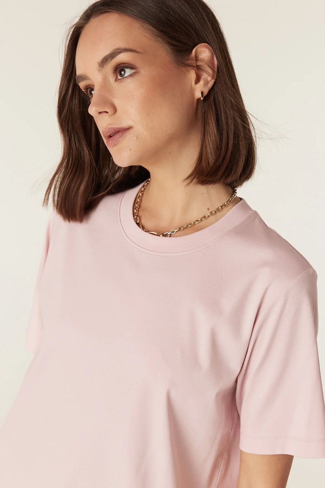 Cable | Pima Boxy Tee | Pale Pink