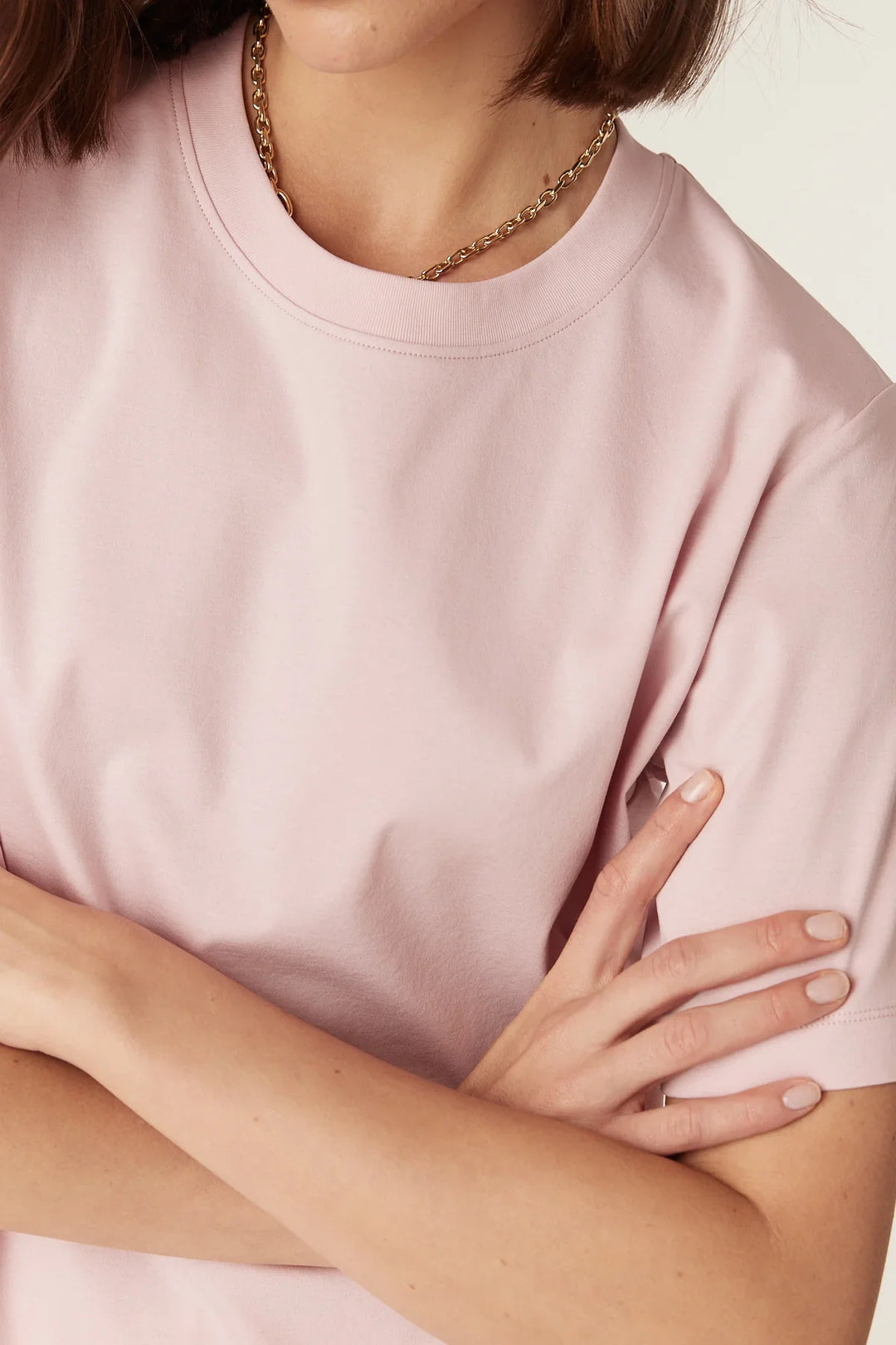 Cable | Pima Boxy Tee | Pale Pink