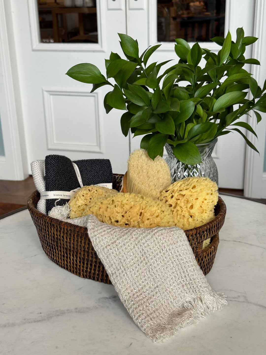 Small Oval Rattan Tray | Antique Brown