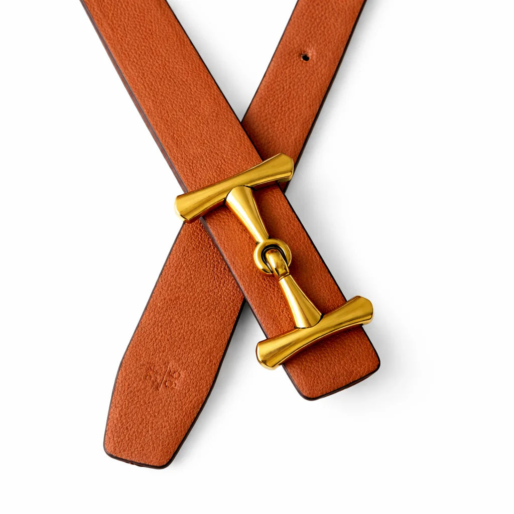 L'ora Simone Reversible Smooth Leather Belt | Black / Tan