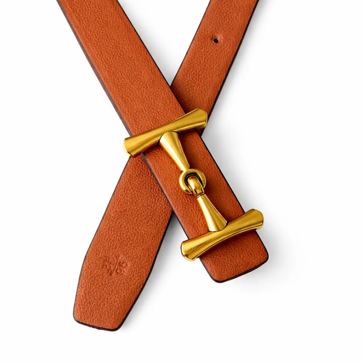 L'ora Simone Reversible Smooth Leather Belt | Black / Tan