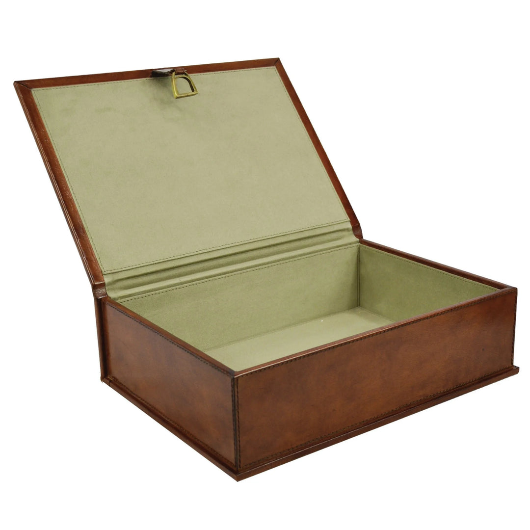Document Box Leather with Stirrup | Tan