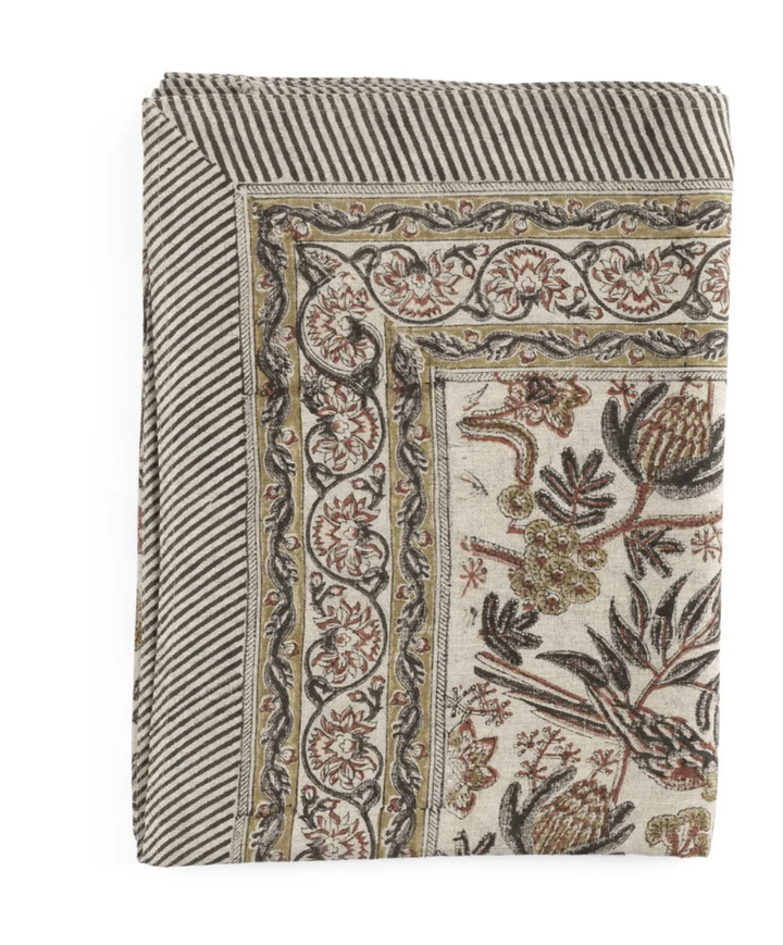 Parrot Linen Tablecloth | Rust | 170 x 350cm