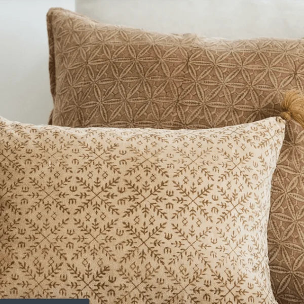Emily Handblock Velvet Cushion Cover 50 x 50cm