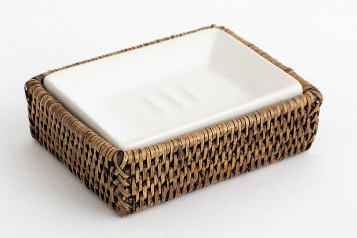 Rattan Togo Woven Soapdish | Flamant Belgium