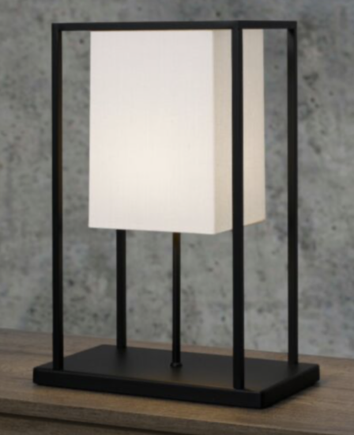 Skansen Table Lamp | Matte Black with White Shade| W32cm x H45cm