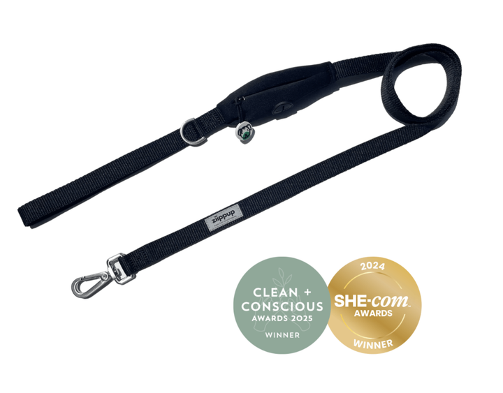 Ziippup | Black Dog Lead with Built in Pocket (BOWRAL)