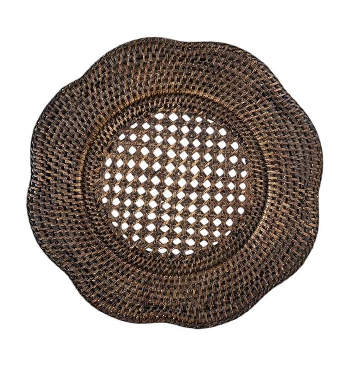 Scallop Rattan Charger Under Plate Placemat | Antique