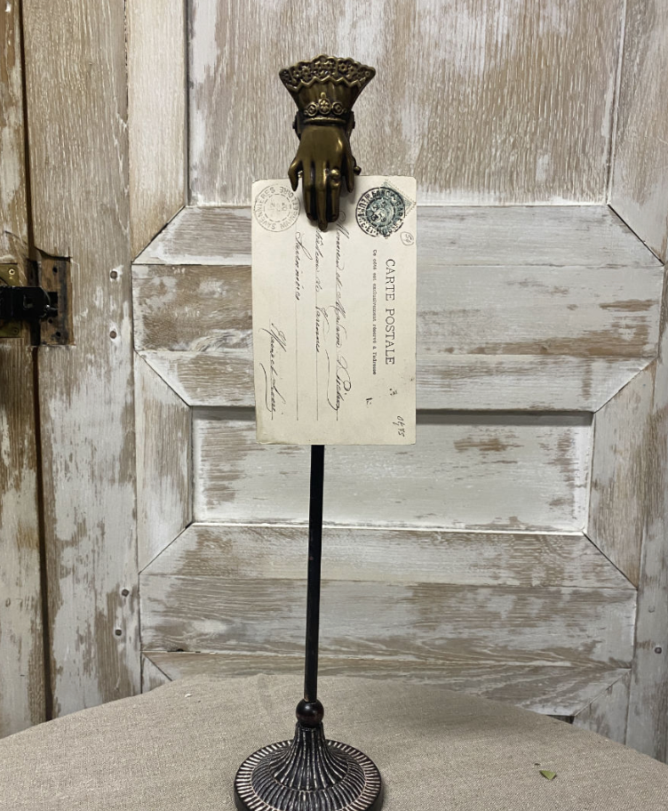 Vintage Hand Brass Clip Stand | Small-Suzie Anderson Home