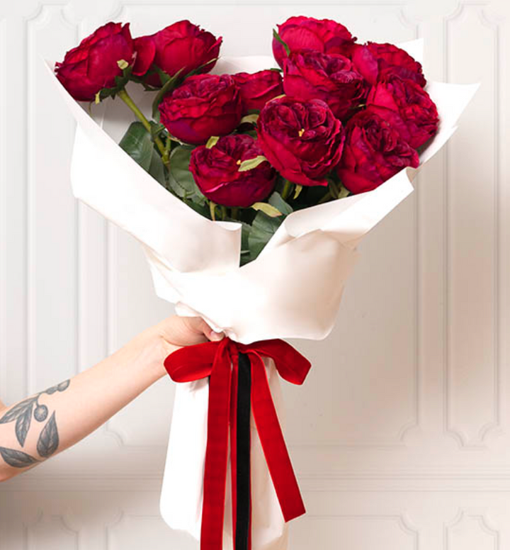 Ribbon Premium Plush Velvet Woven Edge | Red (25mmx20m)