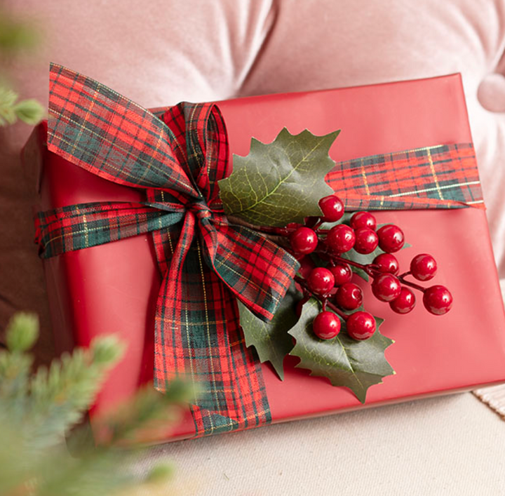 Ribbon | Tartan Plaid | Green/Red | 38mm x 20m