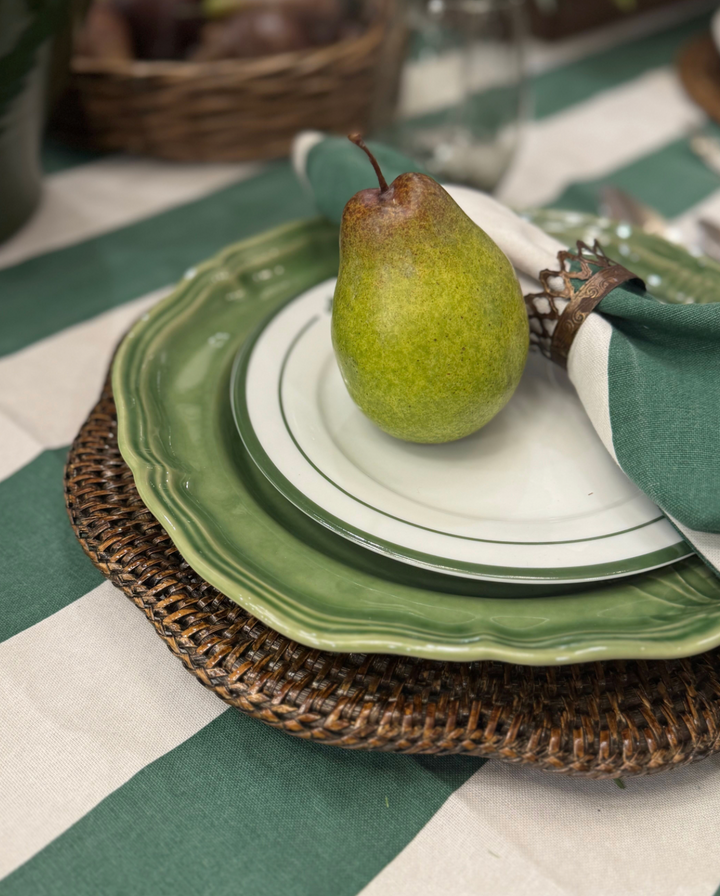 Scallop Rattan Charger Under Plate Placemat | Antique