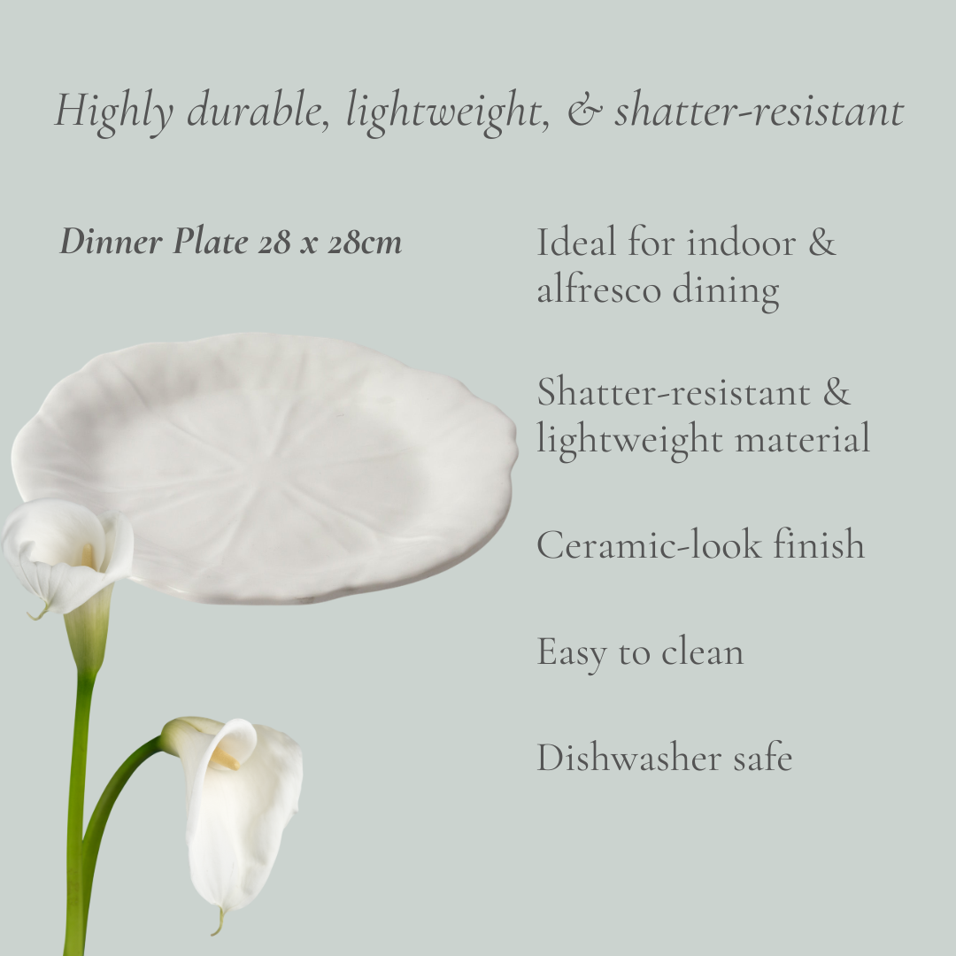 Cabbage Dinner Plate | Melamine | White