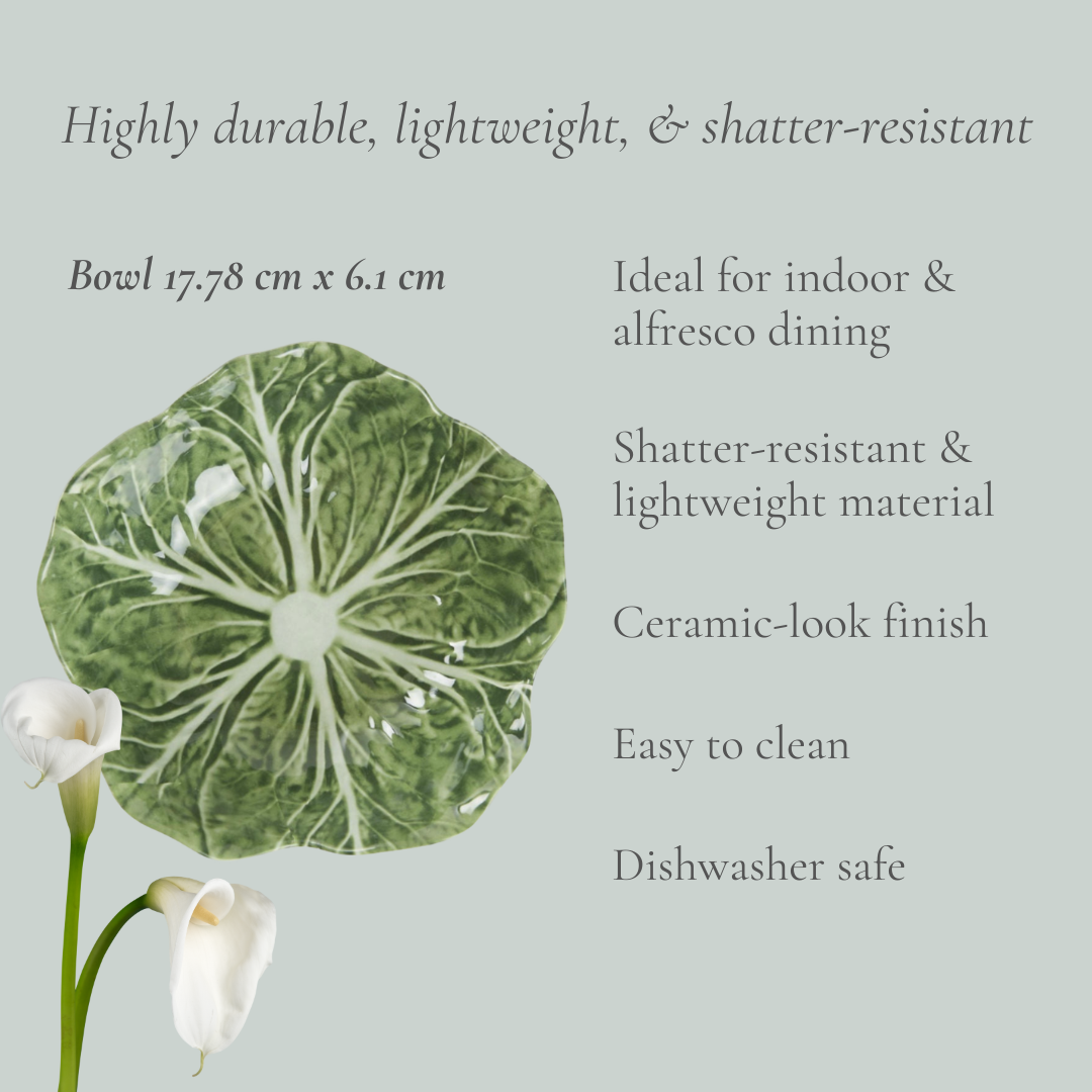 Luxe Cabbage Leaf Bowl | Melamine