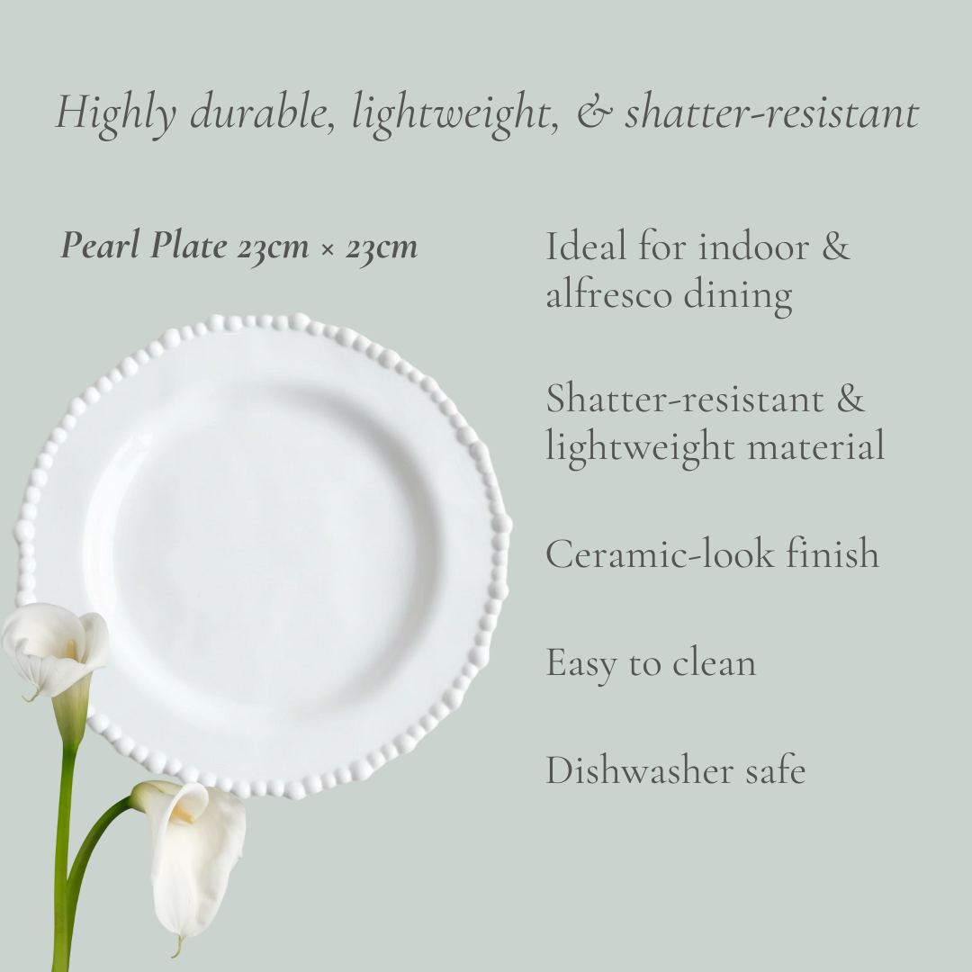 Pearl Side Plate | Melamine White