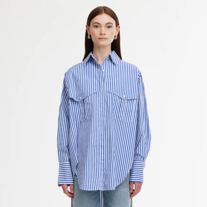 Kinney | Riley Shirt | Navy/White Stripe