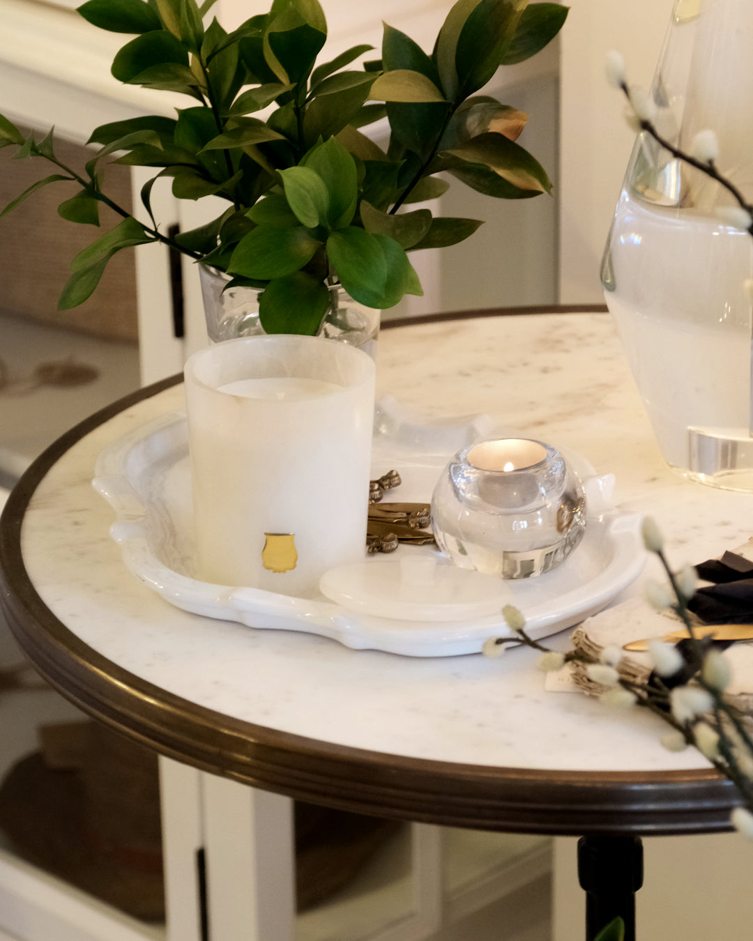 Trudon Alabaster Candle with Lid 270g | Abd el Kader | Moroccan Mint Tea