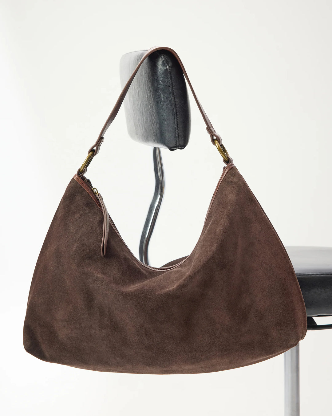 Juju | Suede Slouchy Handbag | Chocoloate