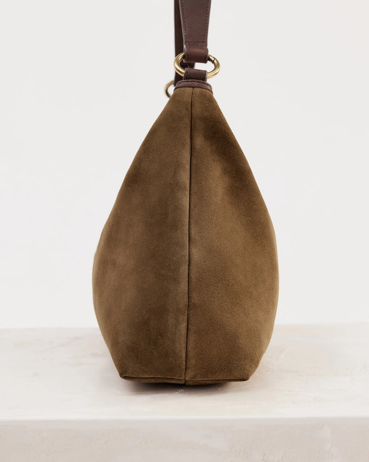 Juju | Suede Slouchy Handbag | Chestnut