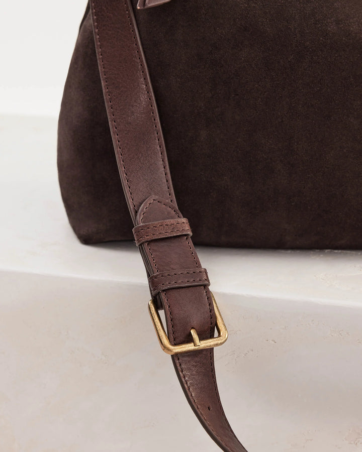 Juju | Suede Slouchy Handbag | Chocoloate