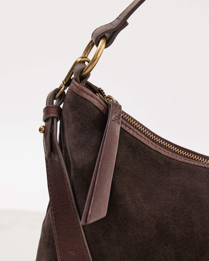 Juju | Suede Slouchy Handbag | Chocoloate