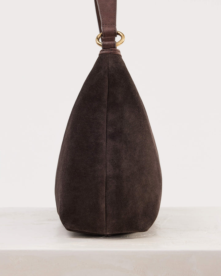 Juju | Suede Slouchy Handbag | Chocoloate