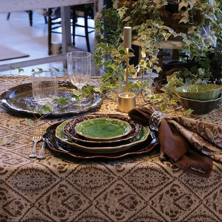 Jaipur Brown Linen Tablecloth | 170x270cm