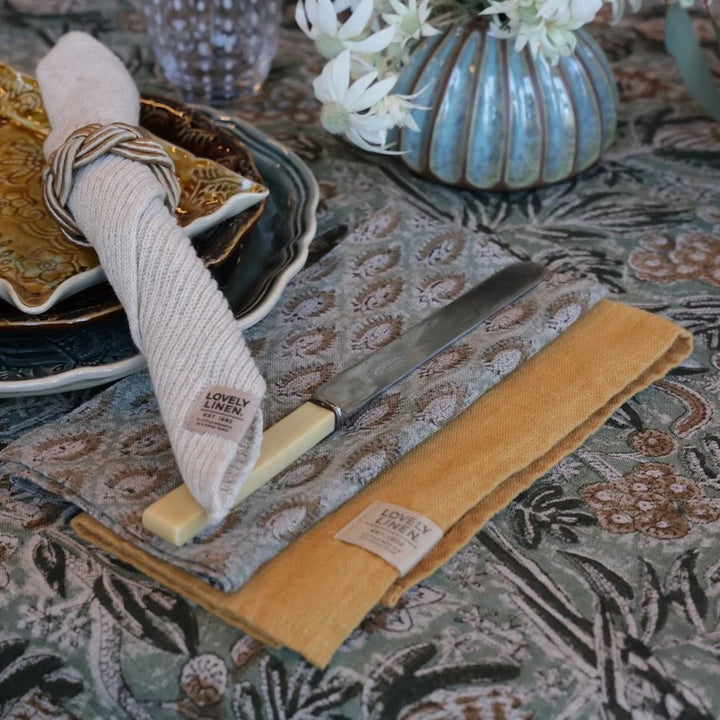 Cypress Parrot Linen Napkins | Seafoam | SET OF 2