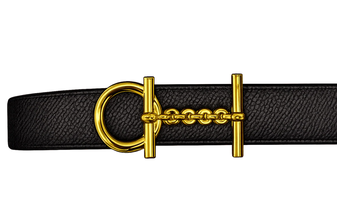 L'ora Tori Pebbled Leather Belt | Taupe/Black