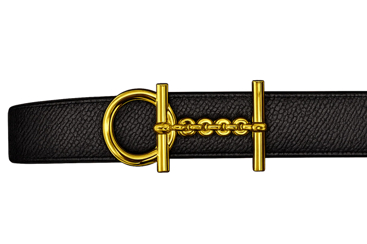 L'ora Tori Pebbled Leather Belt | Taupe/Black