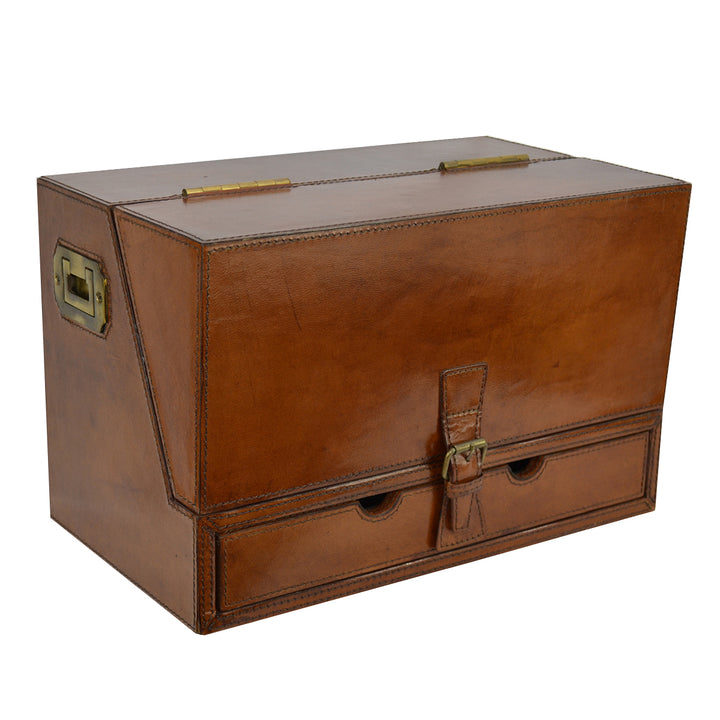 Leather Stationery Box | Tan