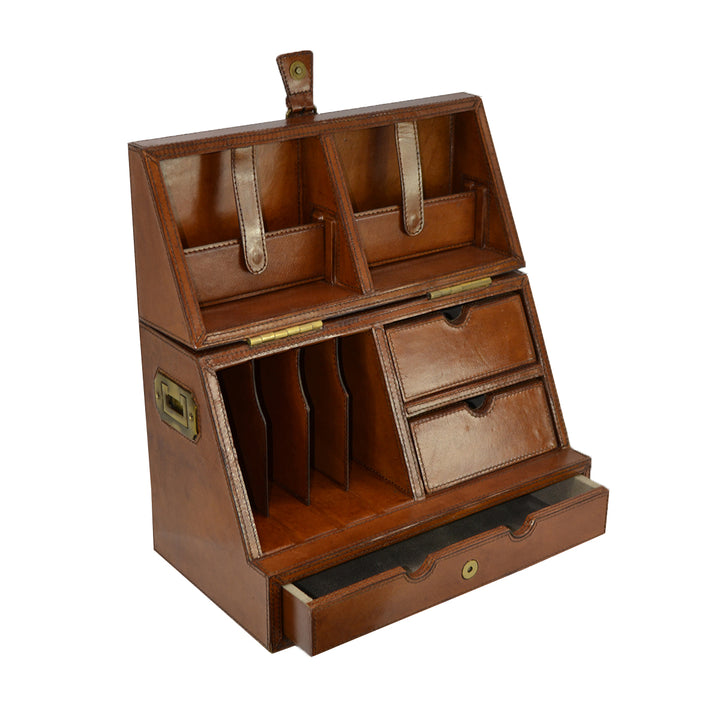 Leather Stationery Box | Tan