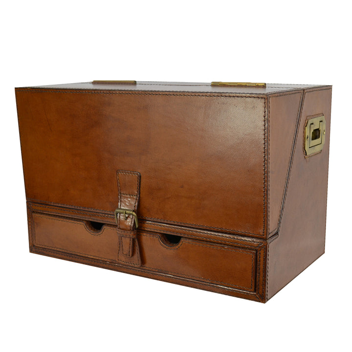 Leather Stationery Box | Tan