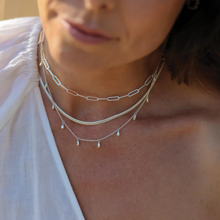 Tear Drop Choker | Sterling Silver