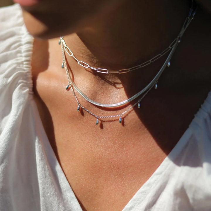 Tear Drop Choker | Sterling Silver