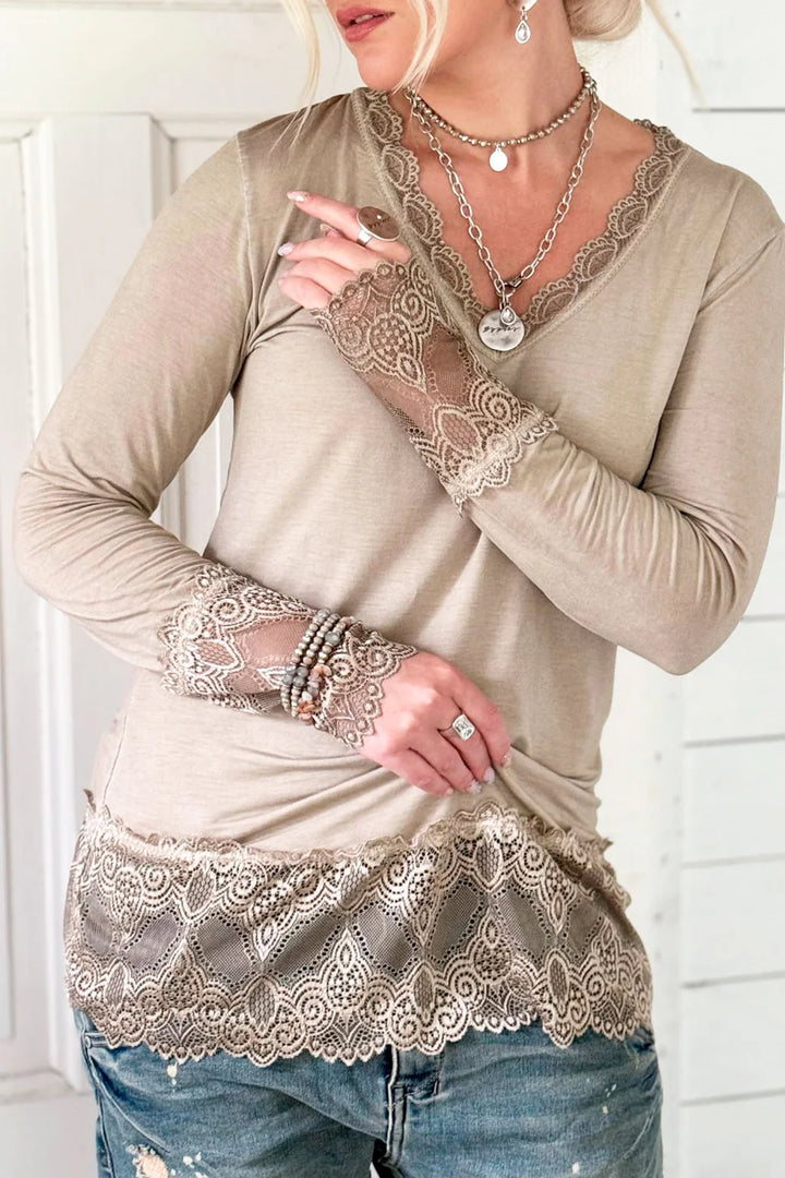Bypias True Romance Lace Blouse | Nougat